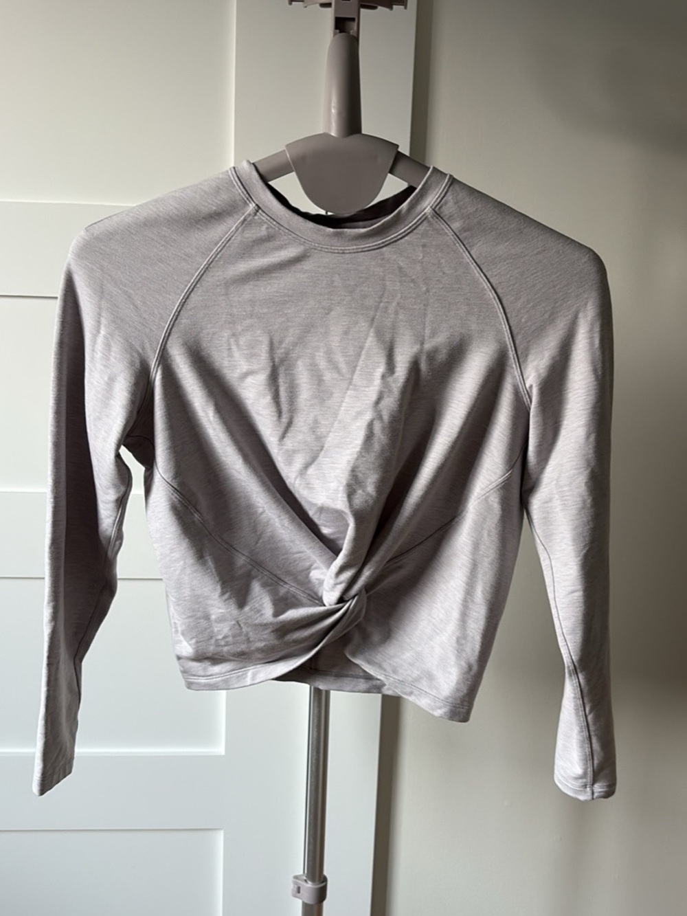 lululemon Rulu Light Gray Twist-Waist Long Sleeve Top